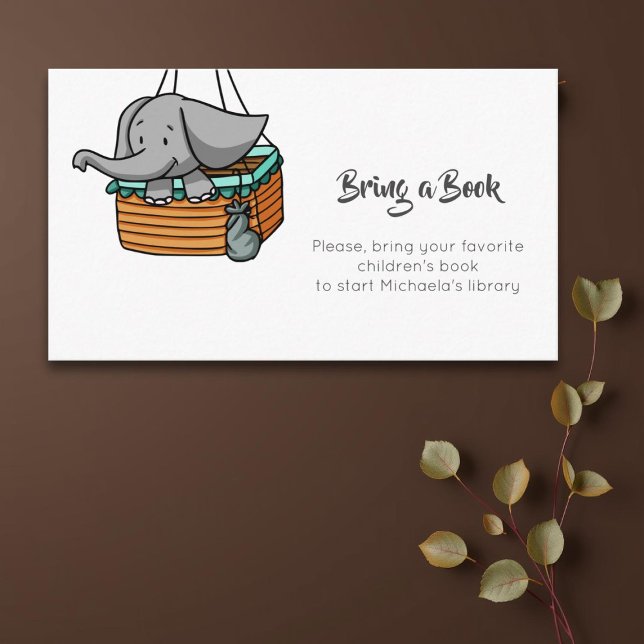Simple Elephant Basket Bring a Book Enclosure Card (Creator Uploaded)