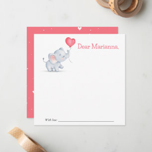Simple Elephant & Heart Balloon Time Capsule Card