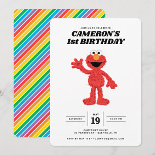 Simple Elmo 1er anniversaire Invitation