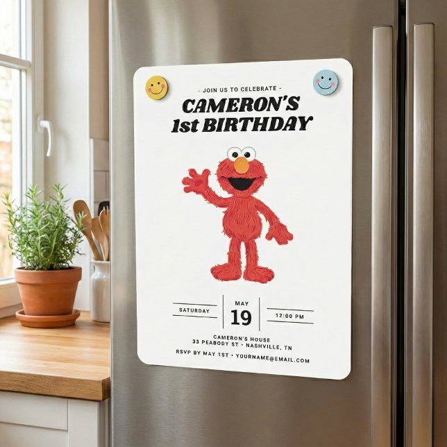 Simple Elmo 1er anniversaire Invitation (Créateur téléchargé)
