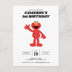 Simple Elmo 1er anniversaire Invitation