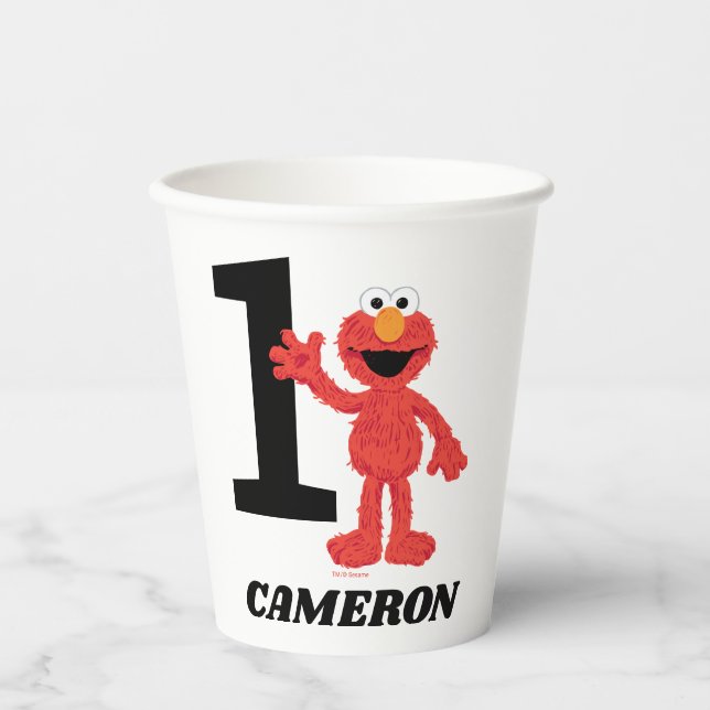 Simple Elmo 1st Birthday Paper Cups (Front)