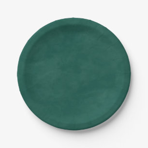 Simple Emerald Green Colour Editable Watercolor Paper Plate