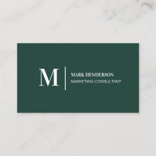 Simple Emerald Green Modern Minimalist Business Card
