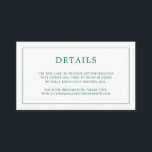 Simple Emerald Green Monogram Elegant Wedding Enclosure Card<br><div class="desc">Simple small wedding enclosure card featuring a modern yet elegant design with your details surrounded by a thin border and your monogram on the back. All design elements are in a jewel tone emerald green and may be changed in the design editing tool. A chic and stylish design that is...</div>