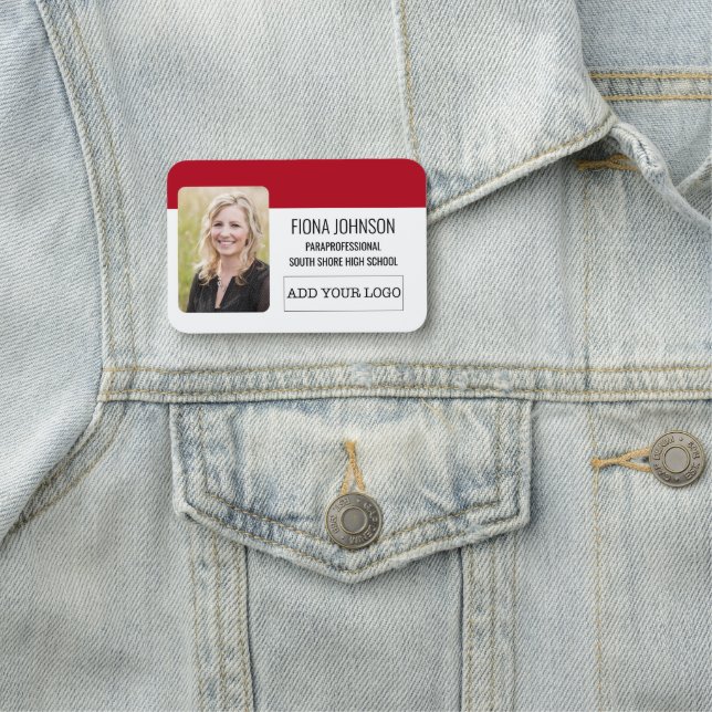 Simple Employee Logo Photo Name Tag (In Situ)