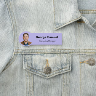 Simple Employee Photo & Name Classic Name Tag