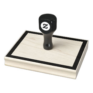 Simple Empty Rectangle Thicker Border Rubber Stamp