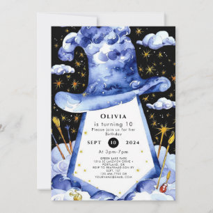 Simple Enchanted Wizard Birthday Invitation