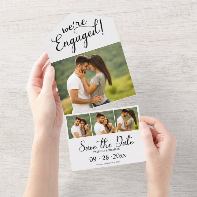 Simple Engagement Announcement And Save The Date (Tearaway)