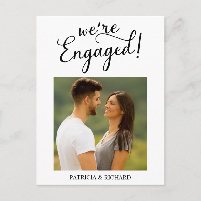 Simple Engagement Announcement And Save The Date Postcard (Front)