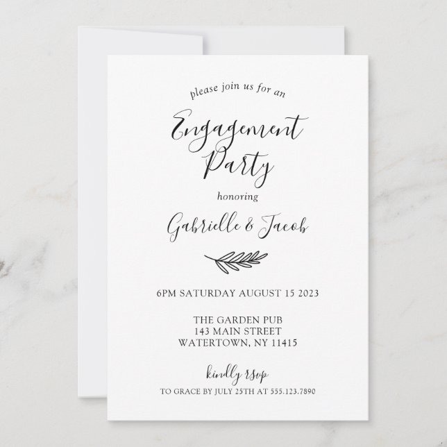 Simple Engagement Party Invitation  (Front)