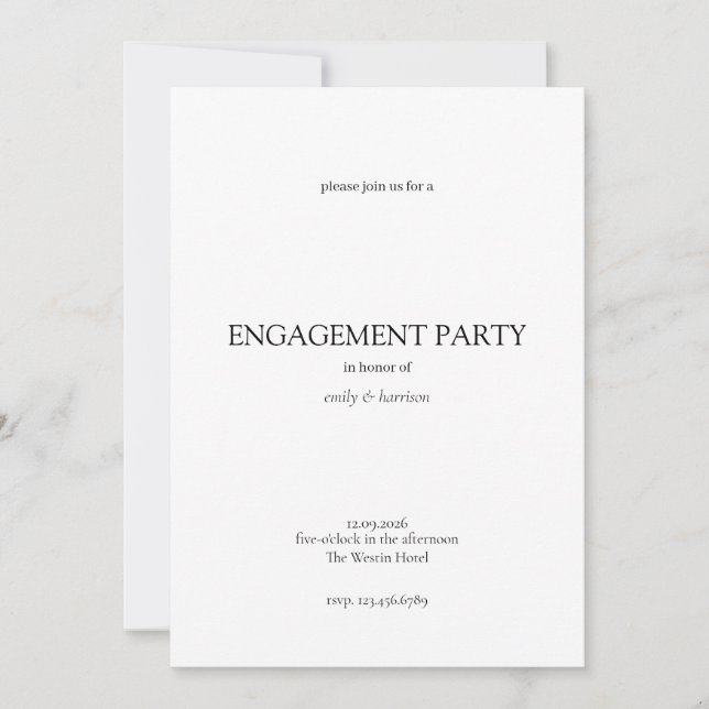 Simple Engagement Party Invitation (Front)