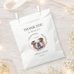 Simple English Bulldog Wedding Thank You Favour Ba Favour Bag