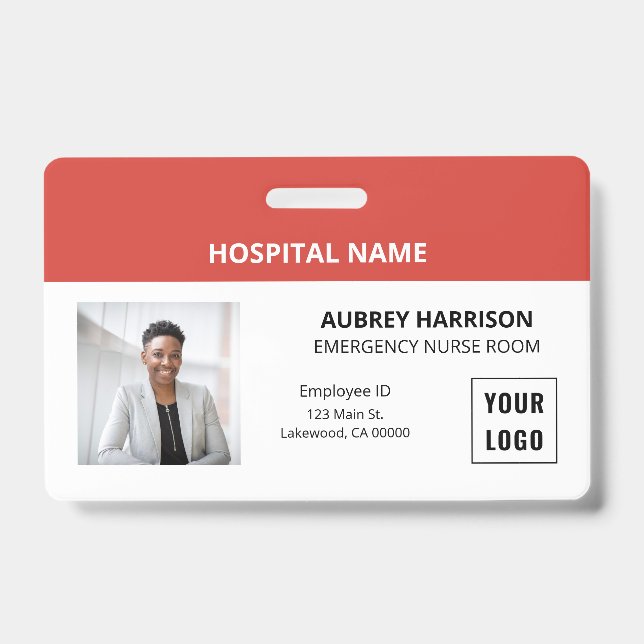 Simple Essential Medical Photo ID Badge (Front)