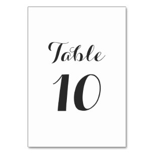 Simple et élégant Carte de numéro de table moder