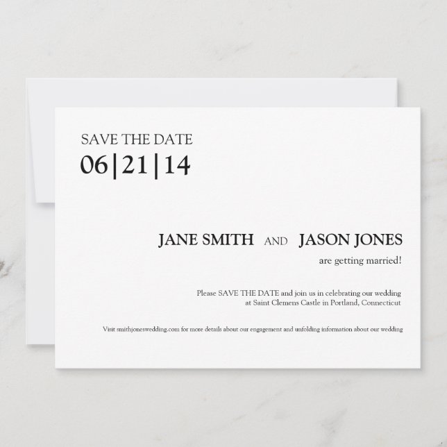 Simple et moderne Enregistrer la date Invitation (Devant)
