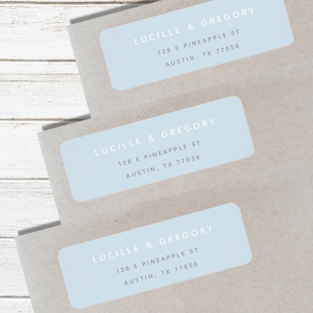 Simple et moderne | gris bleu | Adresse de retour (Créateur téléchargé)