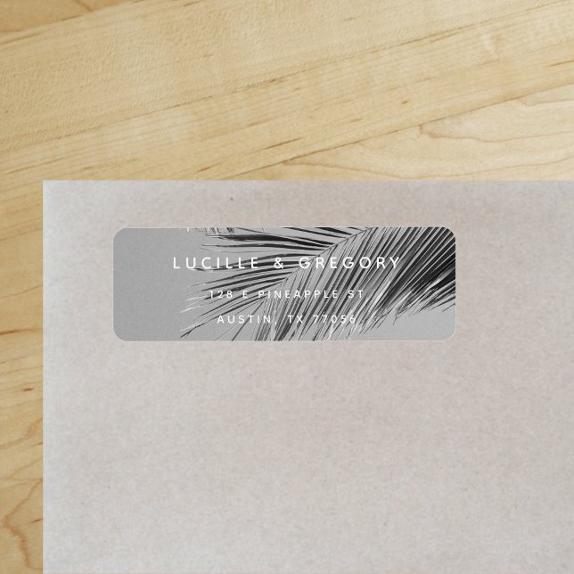 Simple et moderne | Palmier | Adresse de retour ("Everyday is abundantly beautiful." 
Sincerely Best Wishes from Lucky Design World)