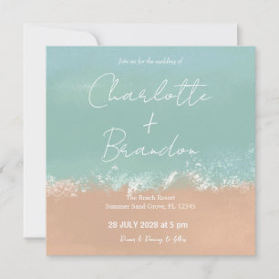 Simple été Plage de bord de mer Mariage Invitation