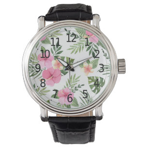 Simple été tropical floral   Montre Homme