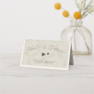Simple Ethnic Style in Sage Green Colour Place Car Card