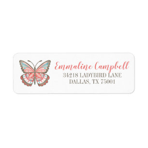 Simple Étiquette de adresse de la nature papillon