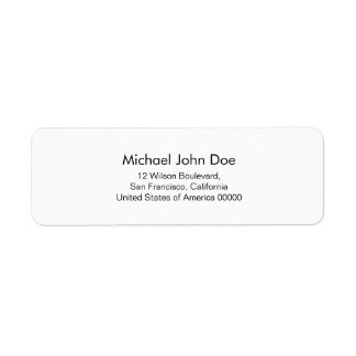 Simple Étiquette de adresse minimaliste blanc