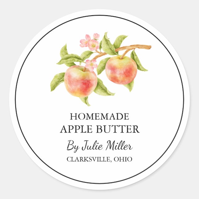 Simple Étiquette de beurre d'Apple fait maison (Devant)
