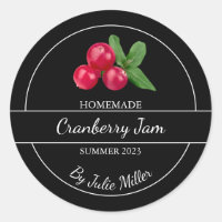 Simple Étiquette de confiture de canneberge fait m