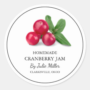 Simple Étiquette de confiture de canneberge fait m