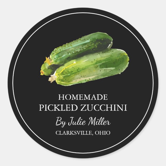 Simple Étiquette de courgettes cuites maison (Devant)