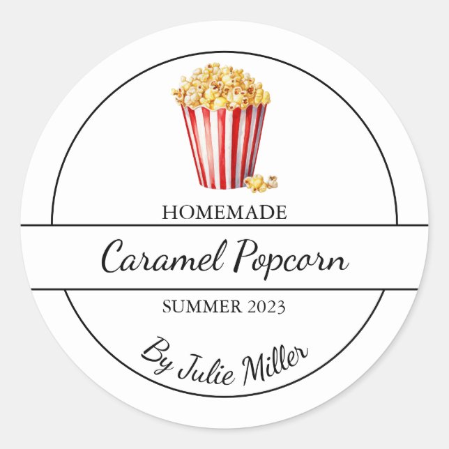 Simple Étiquette de pop-corn fait maison (Devant)