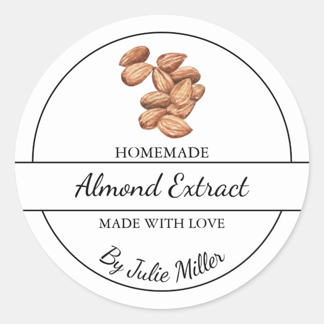 Simple Étiquette d'extraction d'amandes fait maiso (Devant)