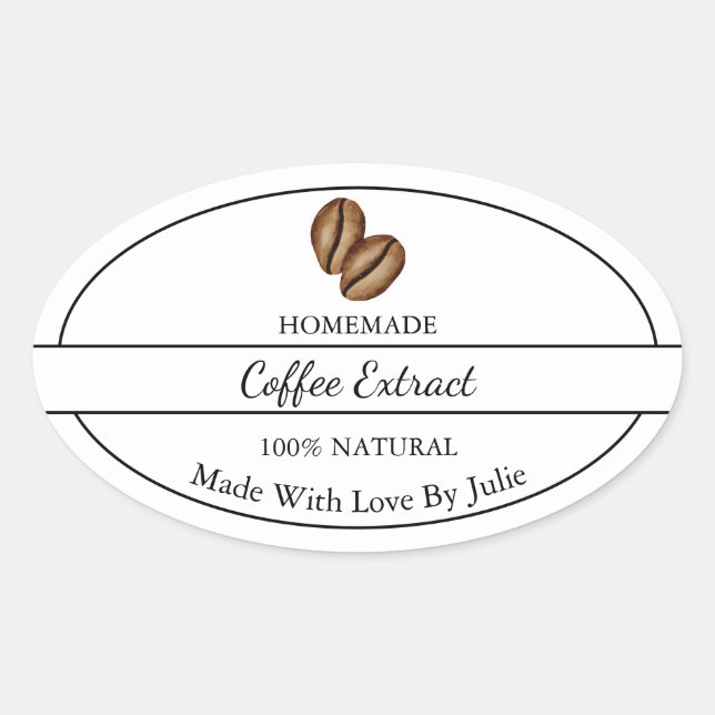 Simple Étiquette d'extraction de café fait maison (Devant)
