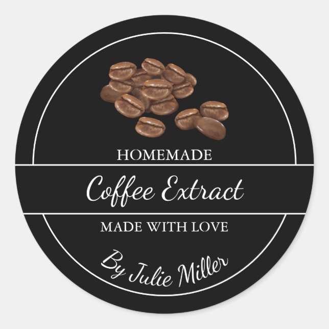 Simple Étiquette d'extraction de café fait maison (Devant)