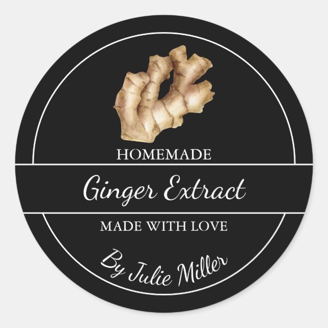 Simple Étiquette d'extraction de gingembre fait ma (Devant)