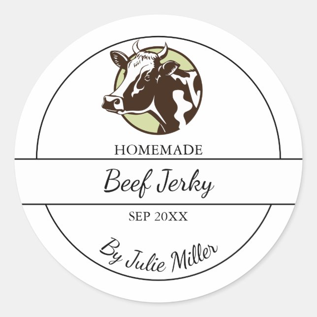 Simple Étiquette Jerky Beef fait maison (Devant)