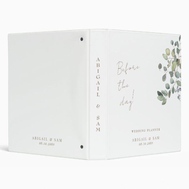 Simple Eucalyptus Before the Day Wedding Planner Binder (Background)