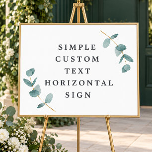 Simple Eucalyptus Branches Custom Text 20x24 Sign