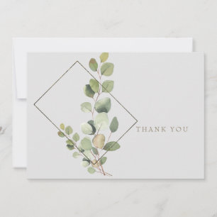 Simple Eucalyptus Foliage Grey Funeral Thank You