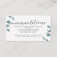 Simple Eucalyptus Frame Wedding Accommodations