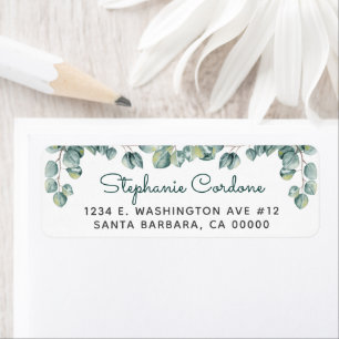 Simple Eucalyptus Green White Return Address