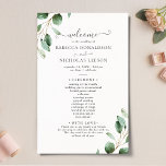 Simple Eucalyptus Greenery Elegant Wedding Program<br><div class="desc">Designed to coordinate with our Moody Greenery wedding collection,  this customizable Ceremony Program Template features watercolor eucalyptus greenery branches,  paired with an elegant script & classy serif font in grey. To make advanced changes,  please select "Click to customize further" option under Personalize this template.</div>