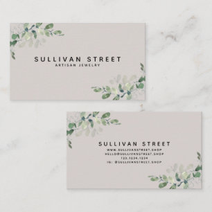 Simple Eucalyptus Greenery Jewellery  Business Car Business Card