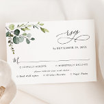 Simple Eucalyptus Greenery Meal Options RSVP Card<br><div class="desc">Designed to coordinate with our Boho Greenery wedding collection,  this customizable Meal Options RSVP card,  features a watercolor eucalyptus branch with calligraphy graphic text,  paired with a classy serif & modern sans font in black. Matching items available.</div>