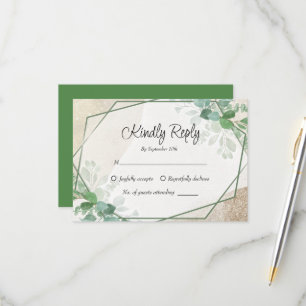 Simple Eucalyptus Greenery Wedding Carte RSVP