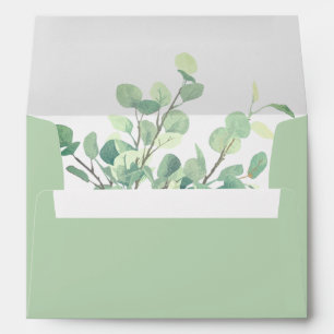 Simple Eucalyptus Greenery Wedding Envelope
