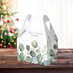 Simple Eucalyptus Greenery Wedding Party Favor Box