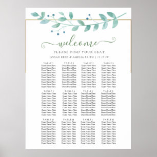 Simple Eucalyptus Greenery Wedding Poster